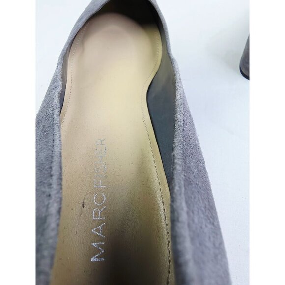 Marc Fisher Size 9M Womens Gray Leather Suede Caitlin Slip On Pointed Toe Shoes - Picture 10 of 14